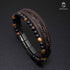 Lederarmband herren gelbes tigerauge uniqal braun